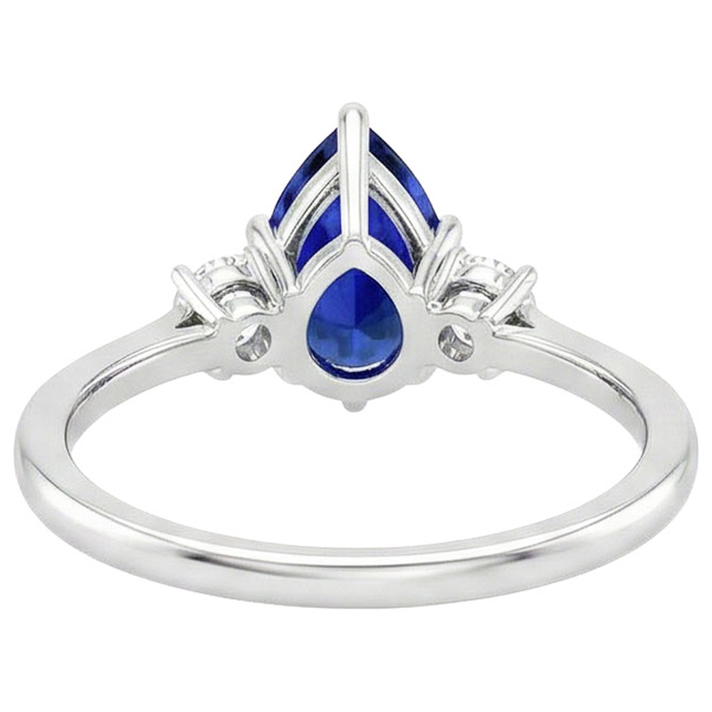 natural round sapphire 3ct ring side angle