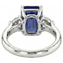 natural emerald sapphire 3.50ct ring profile view