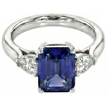 natural emerald sapphire 3.50ct ring front view