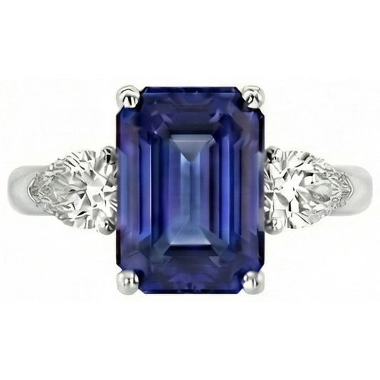 natural emerald sapphire 3.50ct ring side angle