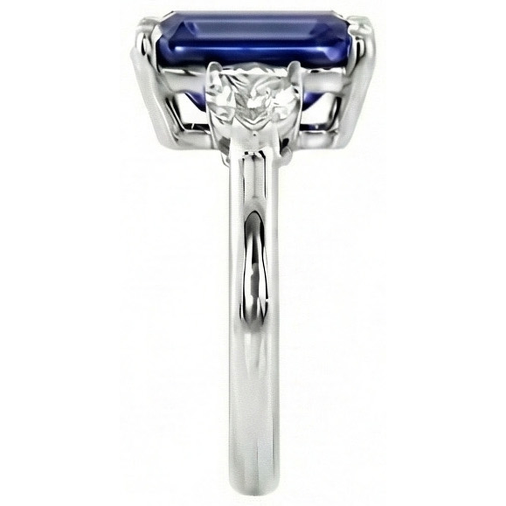 natural emerald sapphire 3.50ct ring top view