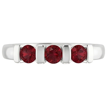 Three Stone Burma Ruby Ring 0.90 Carats Bar Setting Jewellery New