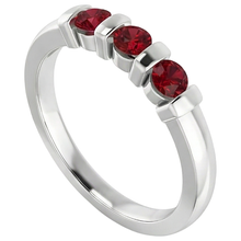 Three Stone Burma Ruby Ring 0.90 Carats Bar Setting Jewellery New
