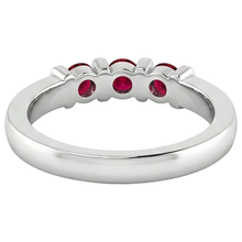Three Stone Burma Ruby Ring 0.90 Carats Bar Setting Jewellery New