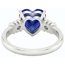 Three Stone Ceylon Sapphire Ring & Small Round Natural Earth Mined Diamonds 1.25 Carats