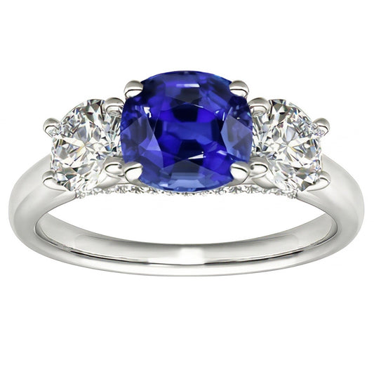 natural round sapphire 2.50ct ring side angle
