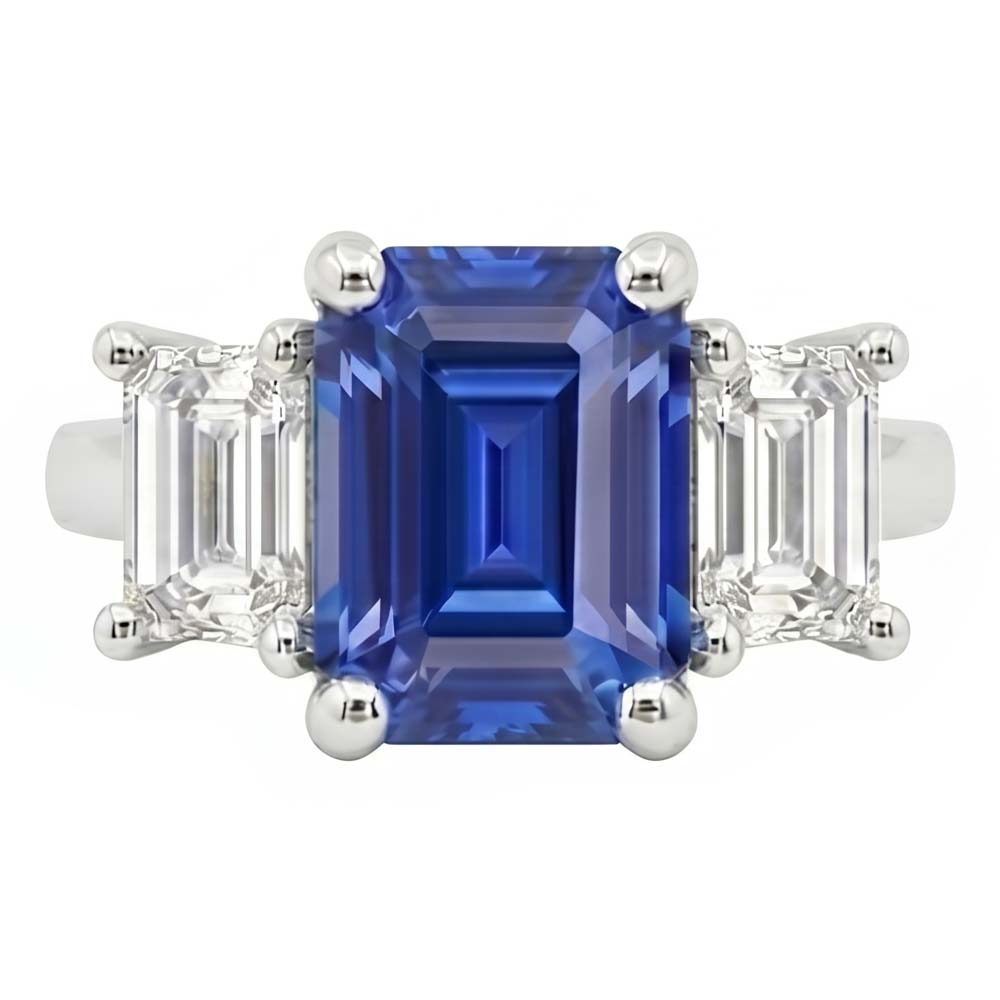 natural emerald sapphire 2.50ct ring front view