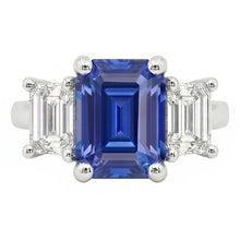 natural emerald sapphire 2.50ct ring front view