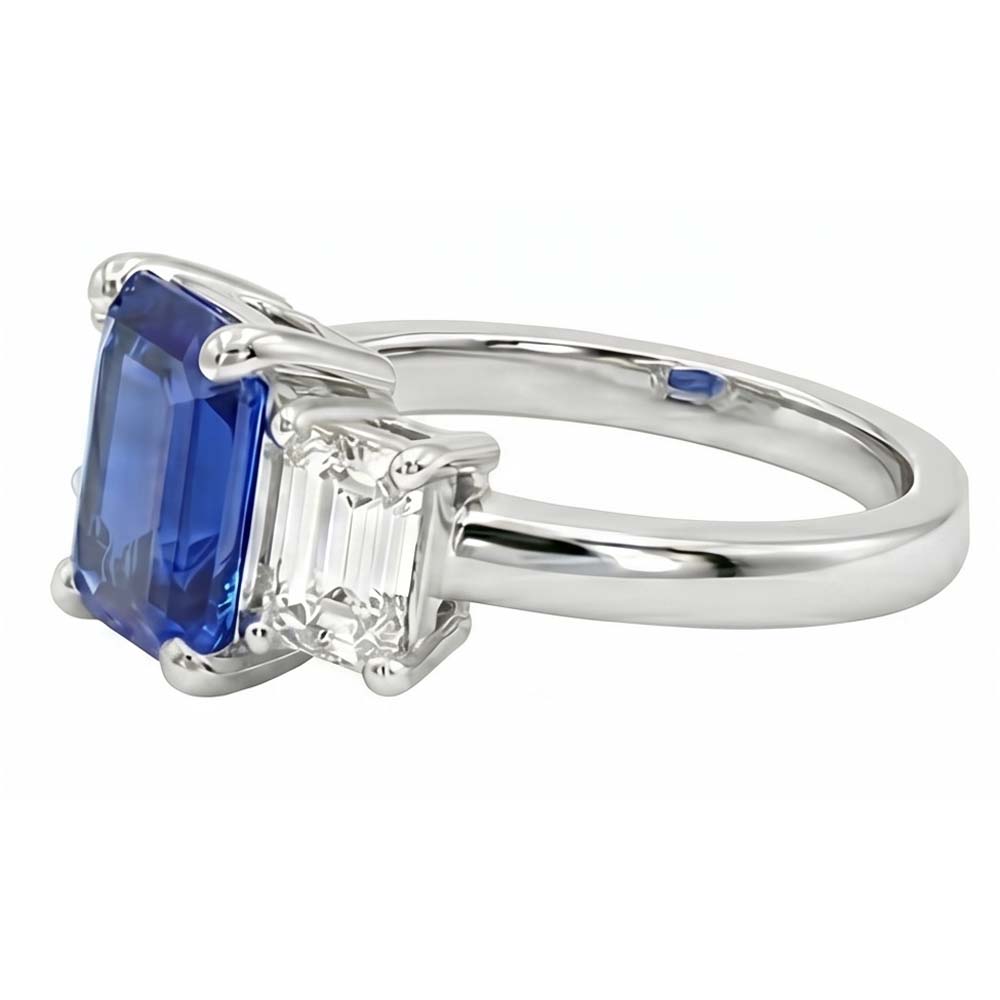 natural emerald sapphire 2.50ct ring top view