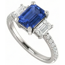 natural emerald sapphire 4.50ct ring front view