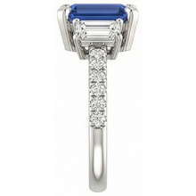 natural emerald sapphire 4.50ct ring top view