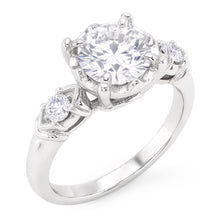 Three-Stone Engagement Ring 2.60 Carats 4 Prong Setting Women Real Jewellery