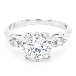 Three-Stone Engagement Ring 2.60 Carats 4 Prong Setting Women Real Jewellery