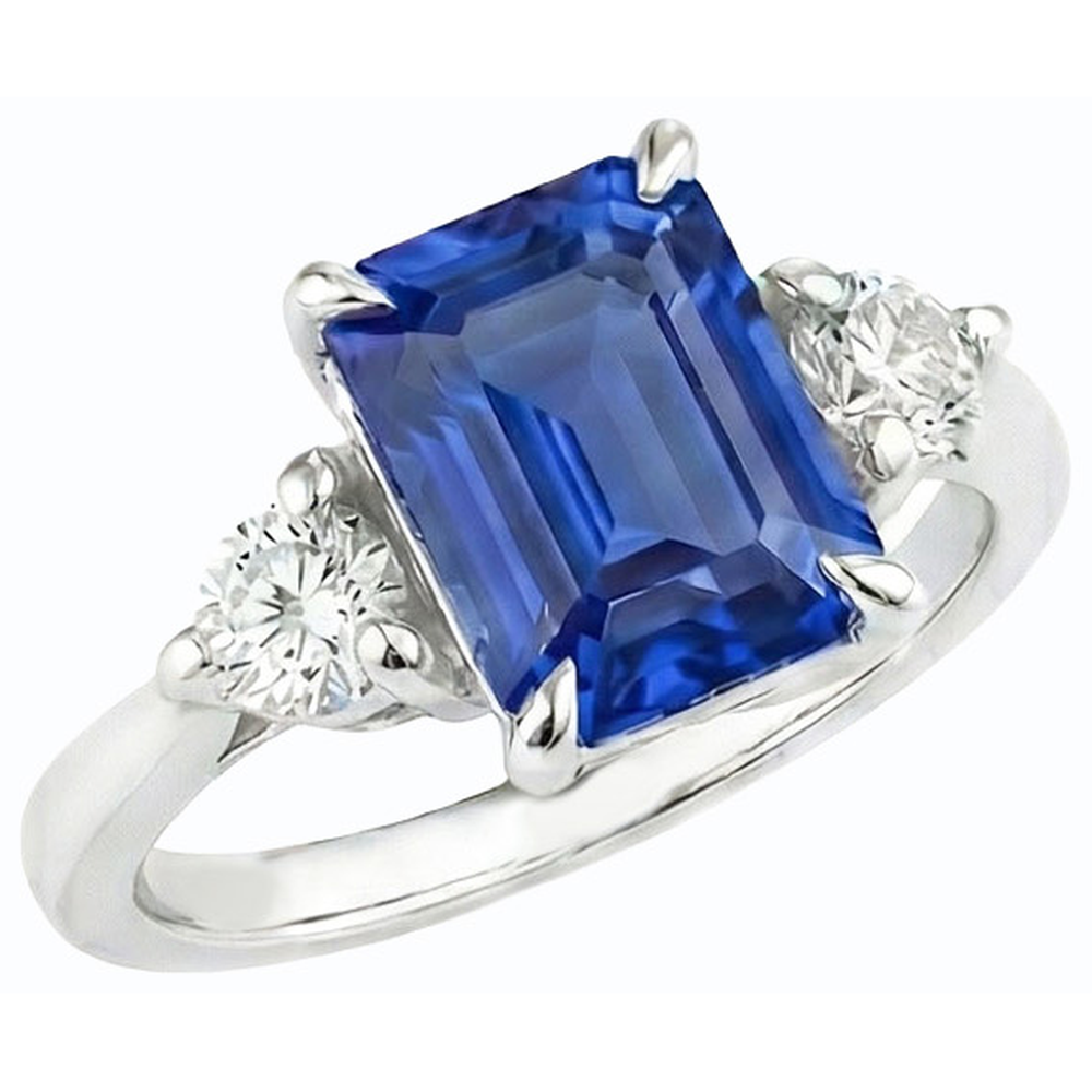 natural emerald sapphire 2.50ct ring front view