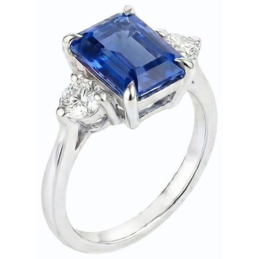 natural emerald sapphire 2.50ct ring side angle