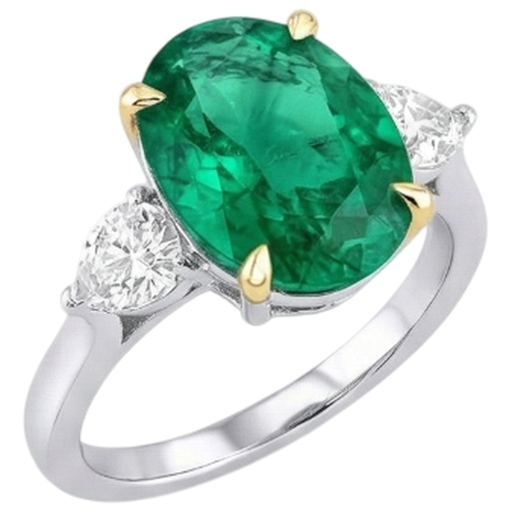 Elegant Precious Stone Ring 4 ct – side view