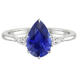 Natural Sapphire Ring 4.25ct - White Gold 14K
