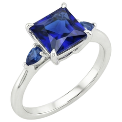 Natural Sapphire Ring 5.25ct - White Gold 14K