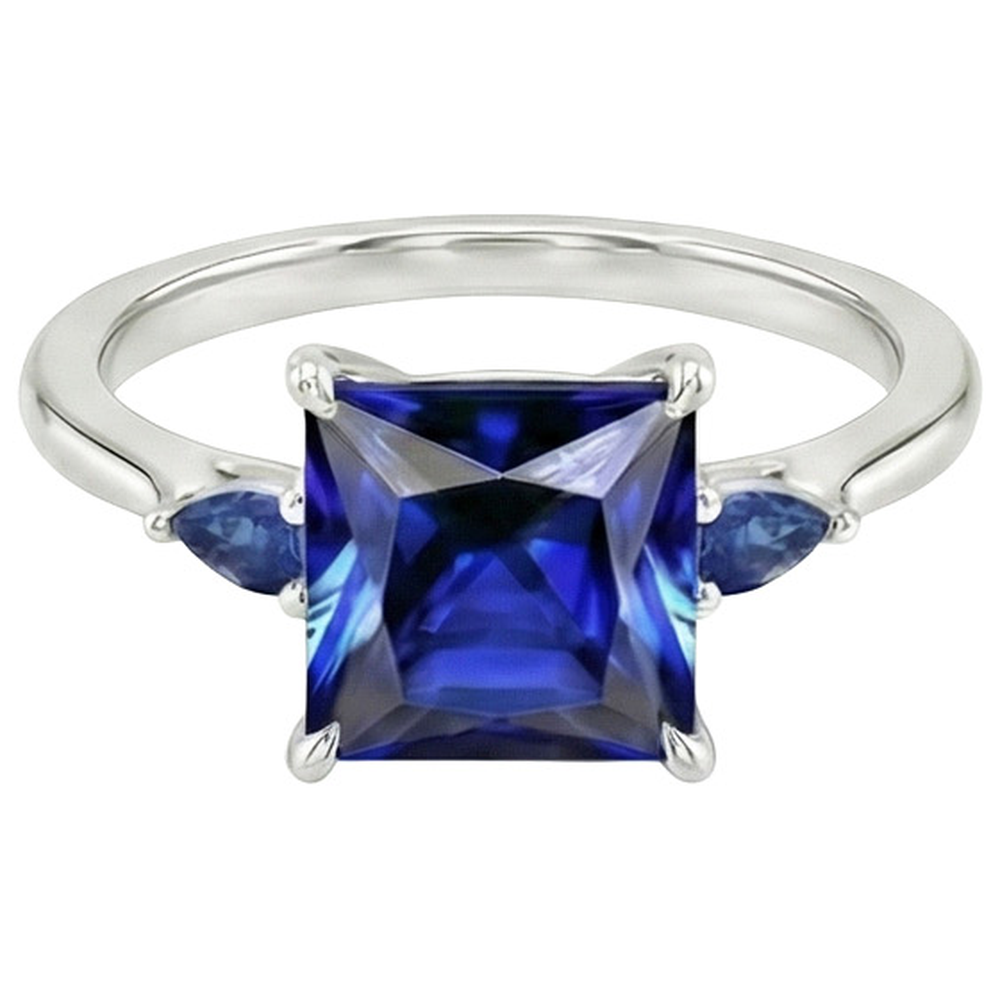 natural princess sapphire 5.25ct ring profile view