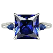natural princess sapphire 5.25ct ring on white background