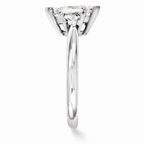 Three Stone Genuine Diamond Engagement Ring 1.30 Carats White Gold