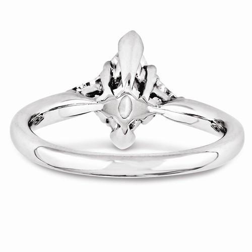 Three Stone Genuine Diamond Engagement Ring Carats 14K White Gold