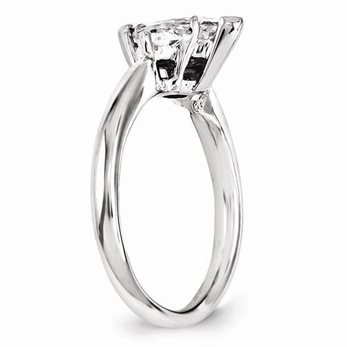  Genuine Diamond Engagement Ring 1.30 Carats 14K White Gold