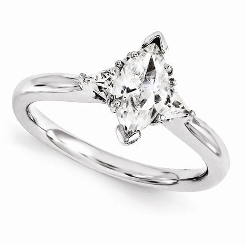 Three Stone Genuine Diamond Engagement Ring 1.30 Carats 14K White Gold
