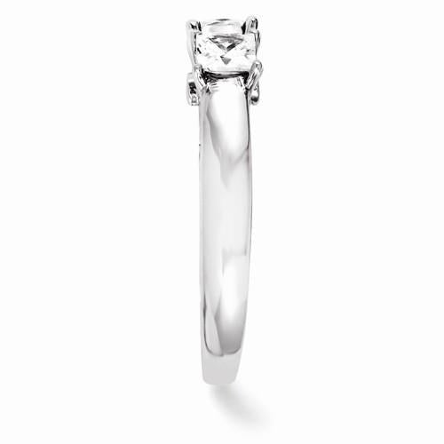 Three Stone Genuine Diamond Engagement Ring White Gold