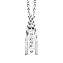 Three Stone Genuine Diamond Pendant Round Old Mine Cut V Shape 2 Carats