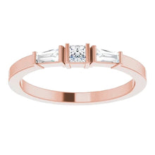 Three-Stone Genuine Diamond Ring 1.10 Carats Rose Gold 14K Jewelry