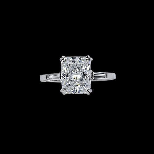 Three Stone Genuine Diamond Royal Engagement Ring 3.10 Carats New