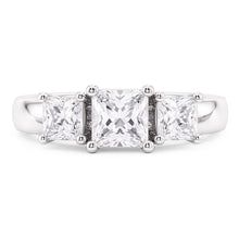 Three Stone Genuine Natural Earth Mined Diamond Engagement Ring 2 Carats 14K White Gold