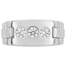 Three Stone Gypsy Men's Ring Gents 1.50 Carats Round Genuine Natural Earth Mined Diamonds