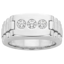 Three Stone Gypsy Men's Ring Gents 1.50 Carats Round Genuine Natural Earth Mined Diamonds
