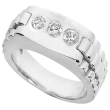 Three Stone Gypsy Men's Ring Gents 1.50 Carats Round Genuine Natural Earth Mined Diamonds