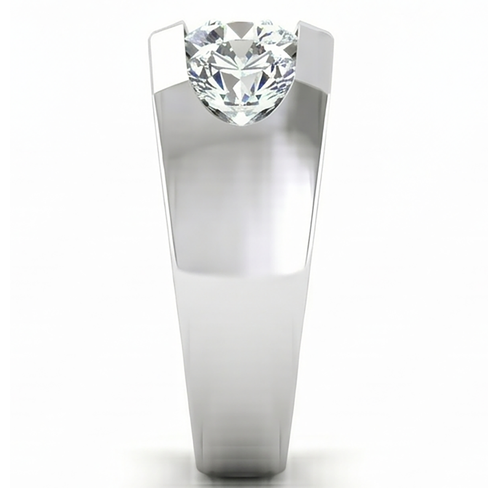 Three Stone Men's Ring Lab Grown Round Diamonds 14K Gold