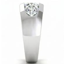 Three Stone Men's Ring Lab Grown Round Diamonds 14K Gold