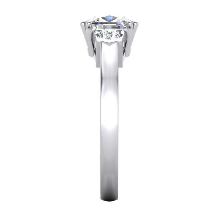 Three Stone Natural Diamond Anniversary Carat White Gold Jewelry