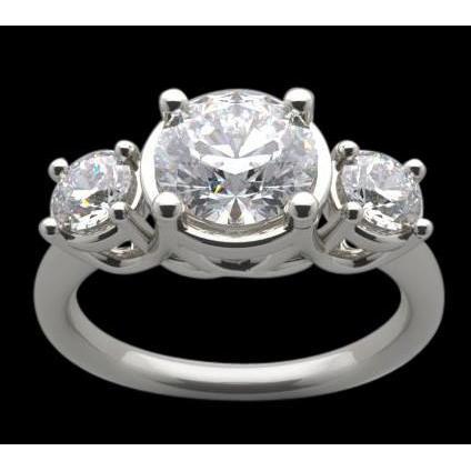  Natural Diamond Lucida 2.50 Carat Engagement Ring White Gold