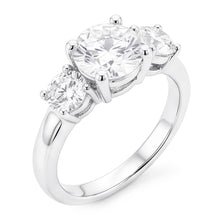 Three Stone Natural Earth Mined Diamond Round Engagement Ring Prong Set 2.50 Carats