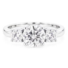 Three Stone Natural Earth Mined Diamond Round Engagement Ring Prong Set 2.50 Carats