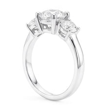 Three Stone Natural Earth Mined Diamond Round Engagement Ring Prong Set 2.50 Carats