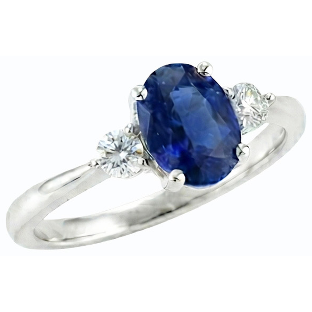 natural round sapphire 2.50ct ring front view