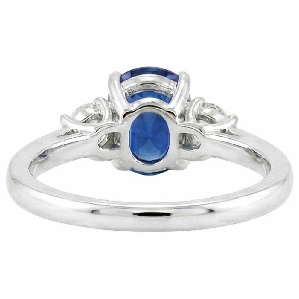 natural round sapphire 2.50ct ring side angle