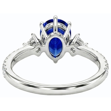 natural round sapphire 3ct ring side angle