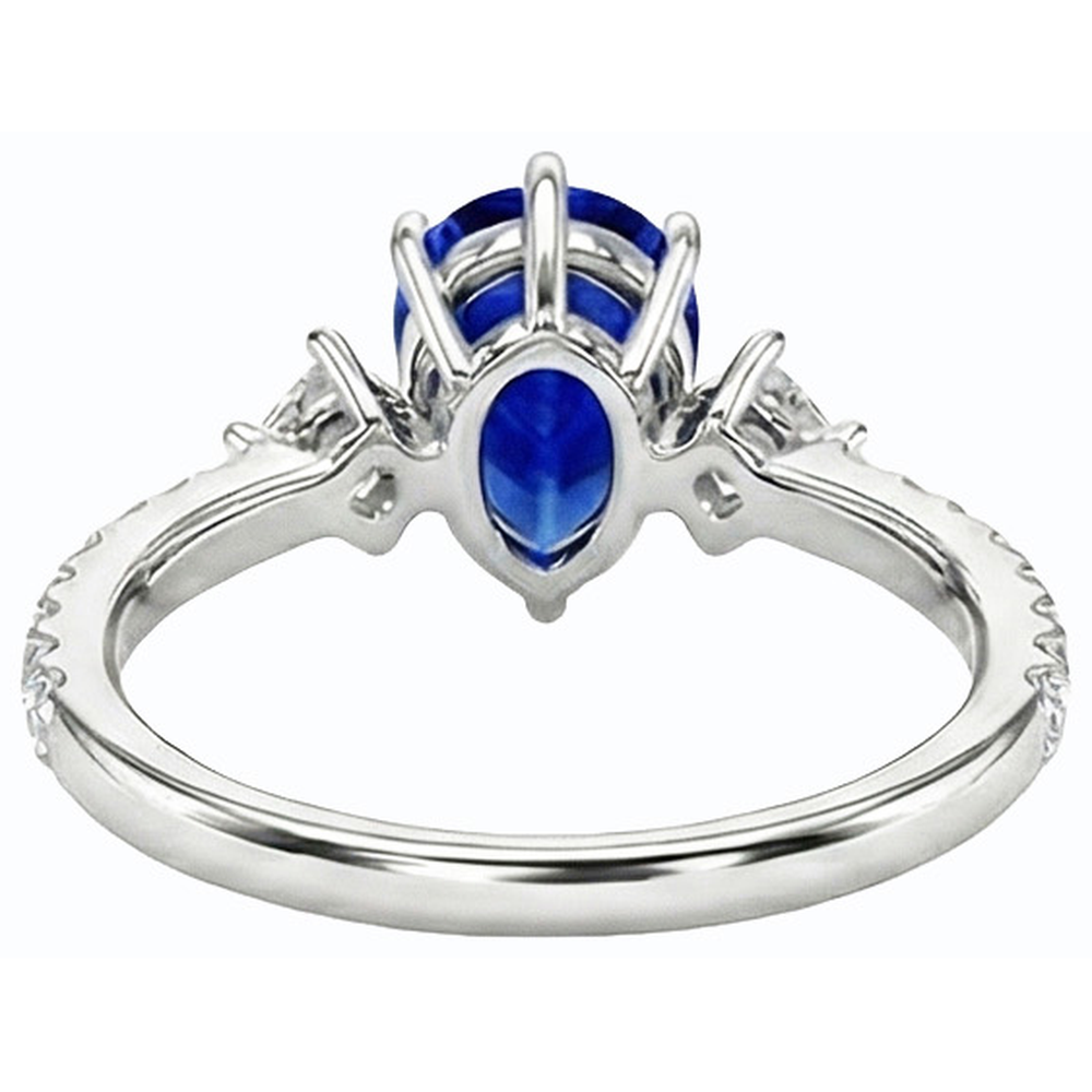 natural round sapphire 3ct ring side angle