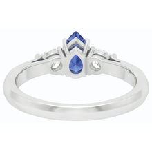 Three Stone Pear Sri Lankan Sapphire & Natural Earth Mined Diamond Ring 1.25 Carats