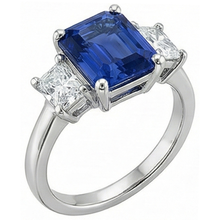 natural emerald sapphire 2.50ct ring top view