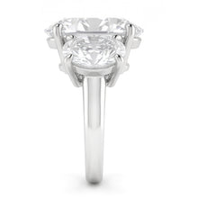 Three Stone Real Big Oval Natural Earth Mined Diamond Ring